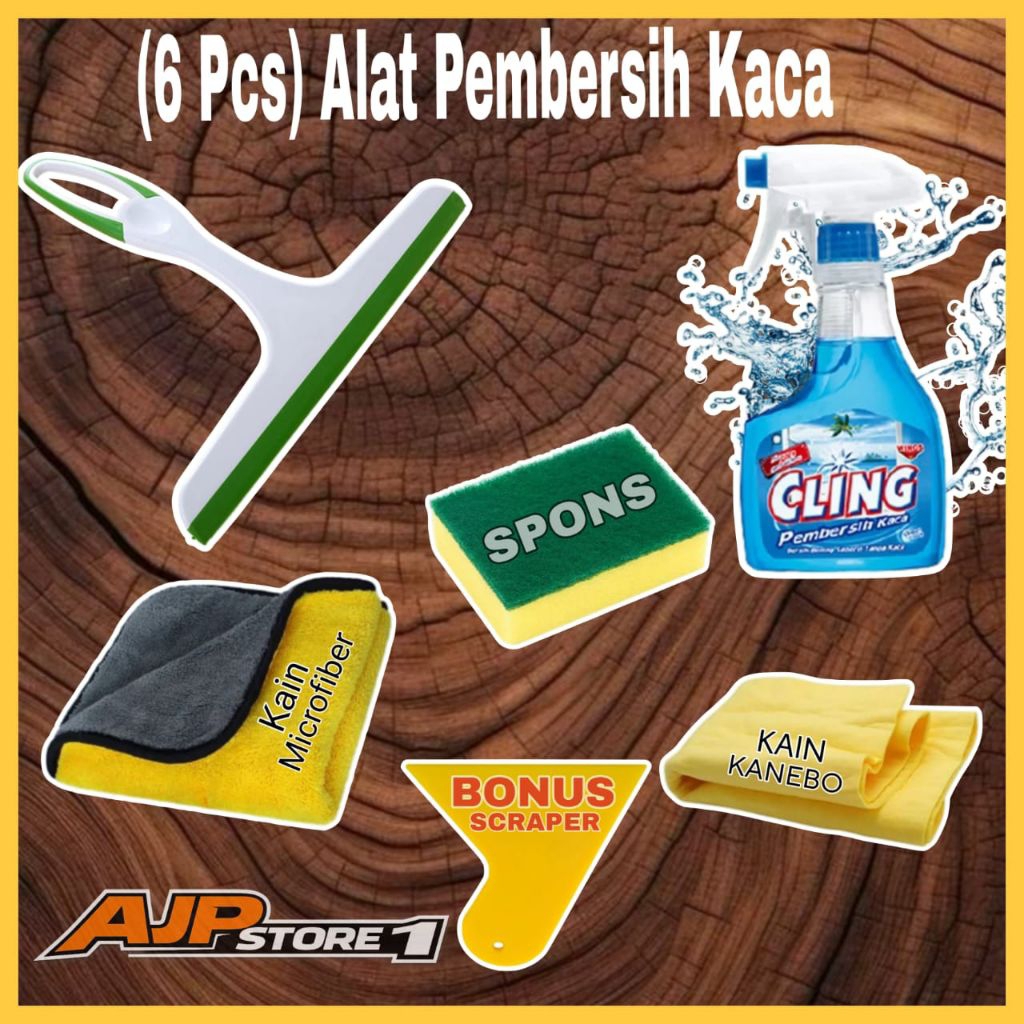 Paket Alat Pembersih Kaca Jendela Cling Cairan Pembersih Kaca Obat Jamur Kaca Kualitas Premium
