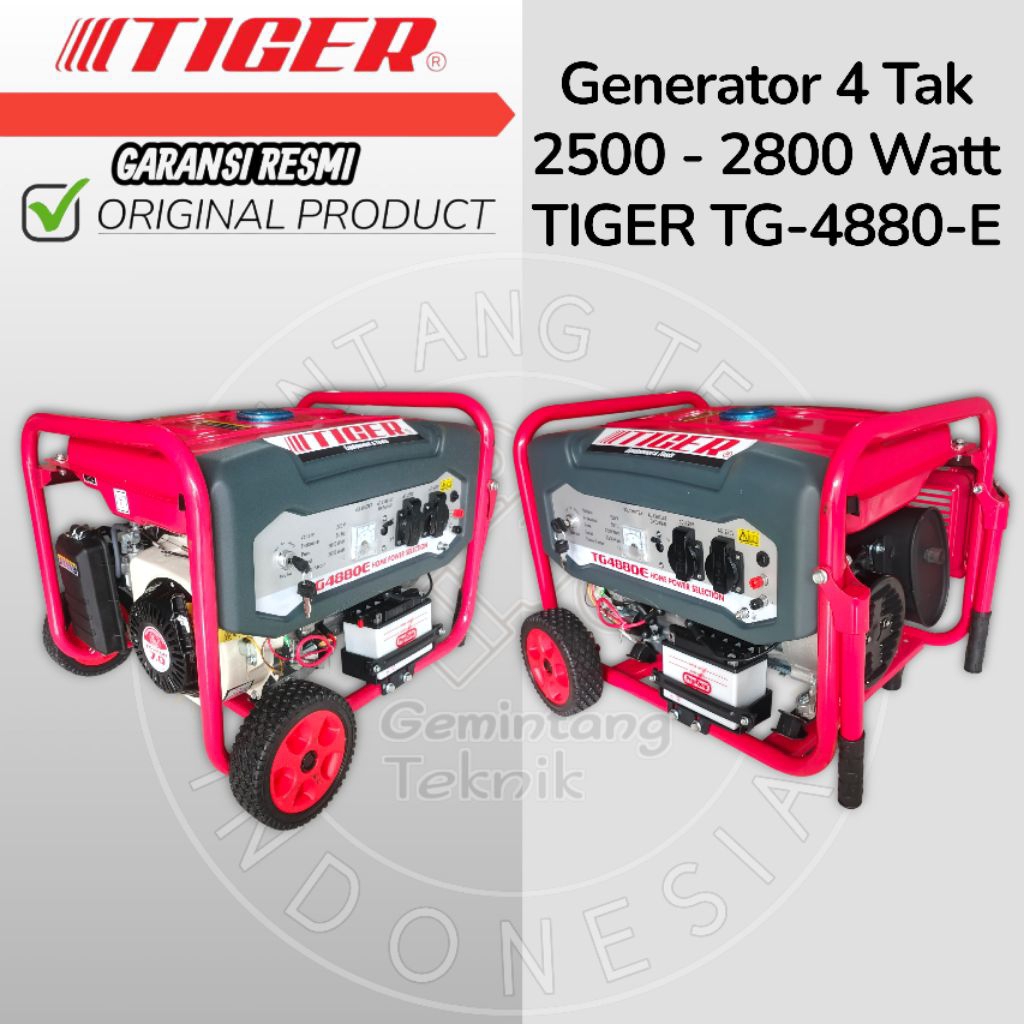 Mesin Genset 2500 Watt - 2800 Watt Merk TIGER TG4880E / Generator TIGER 2500 Watt - 2800 Watt / Mesi