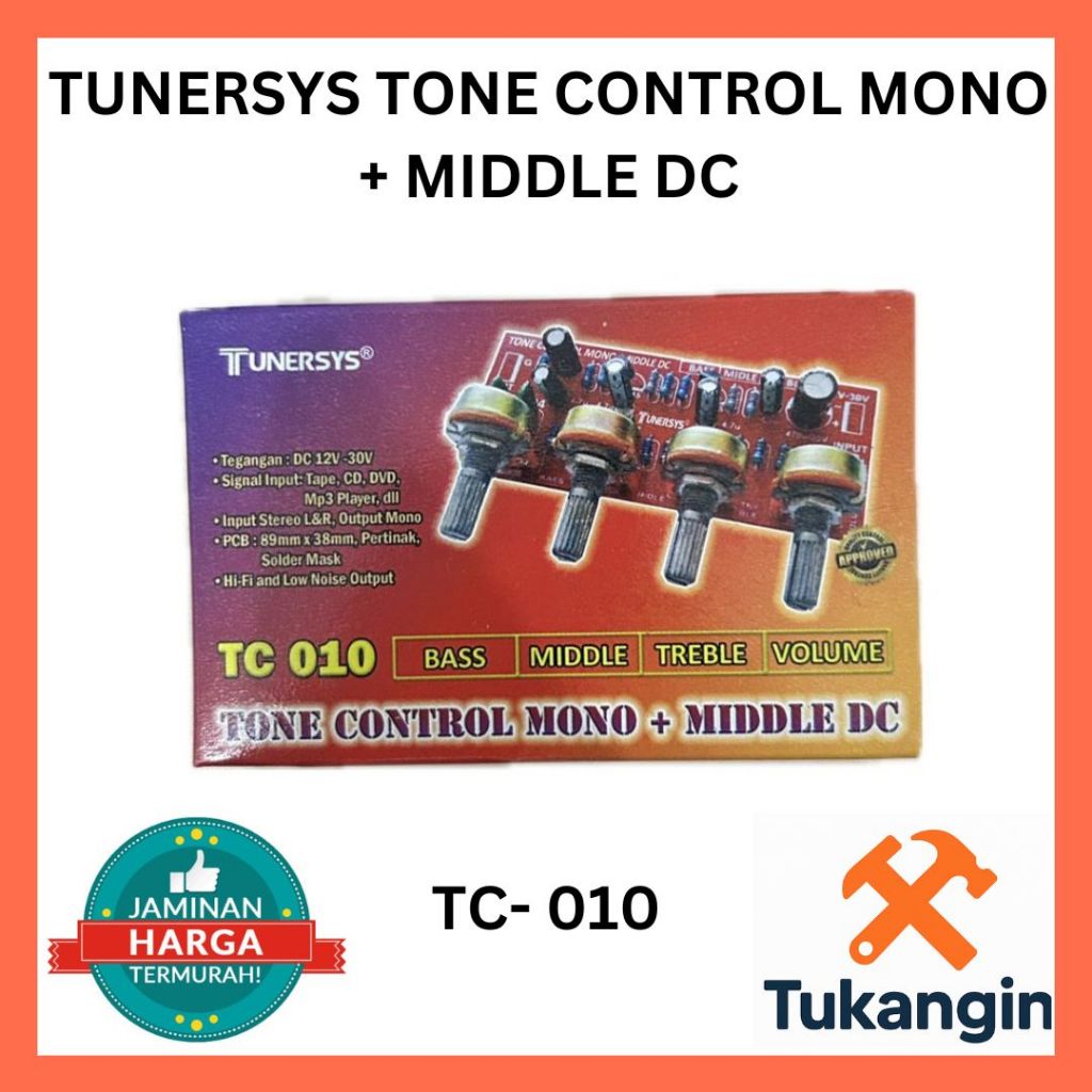 Tunersys TC-010 Tone Control Mono Audio + Middle DC Heatsink Fan Tunersys