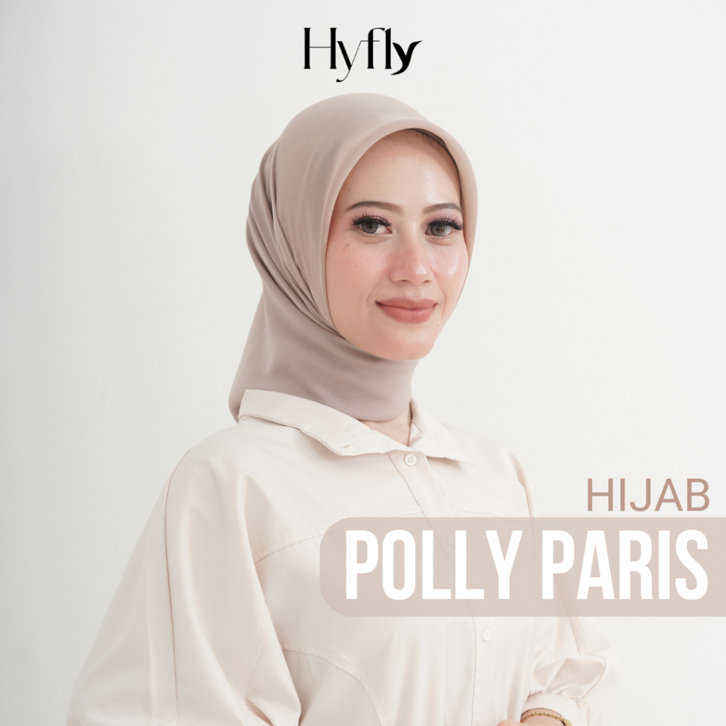 HYFLY - Hijab Segi Empat Voal Polos Warna Cream Aesthetic - Jilbab Segi Empat Kekinian ala Selebgram