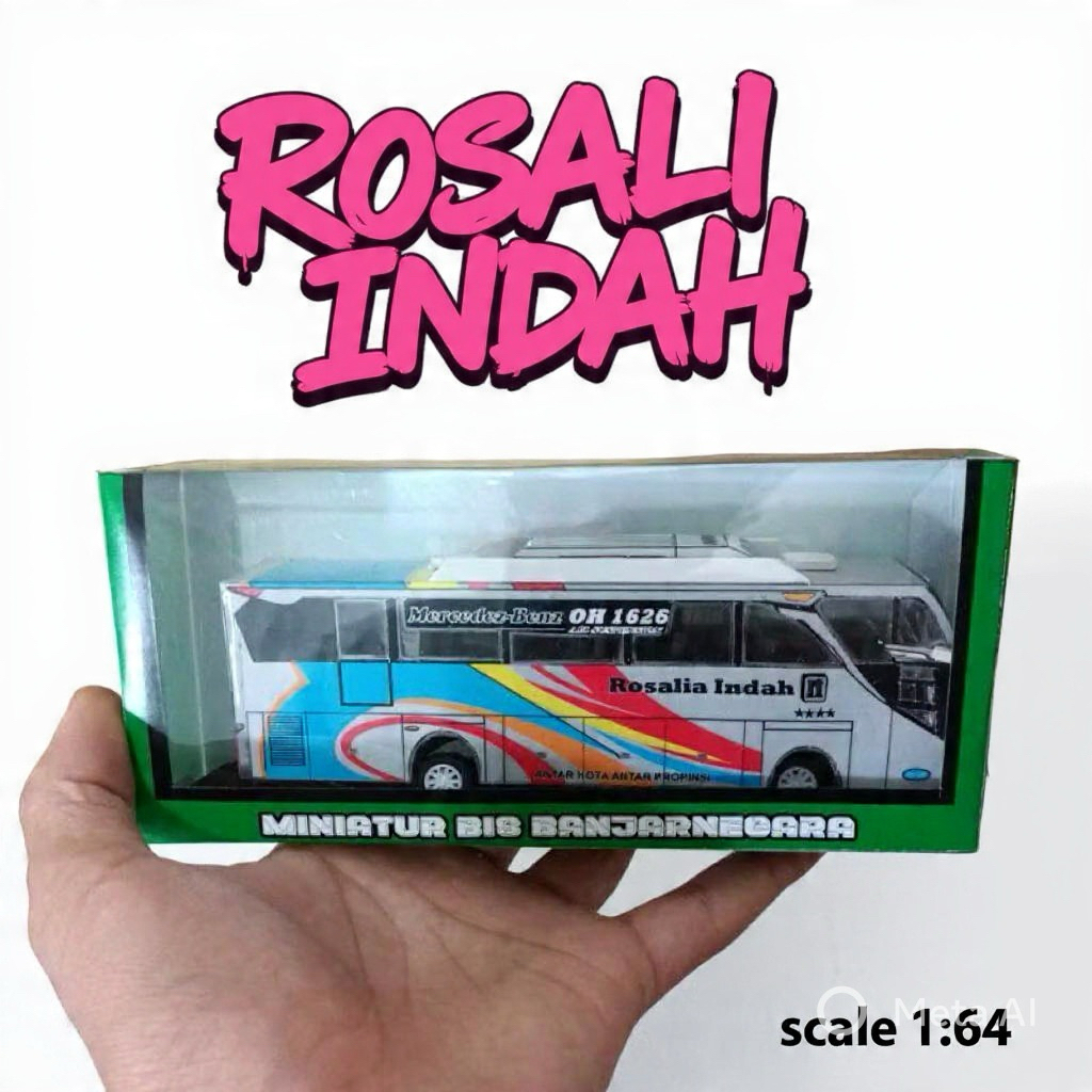 Miniatur Bis Rosalia Indah MHD Skala 1 : 64 ( seukuran Hot Wheels )