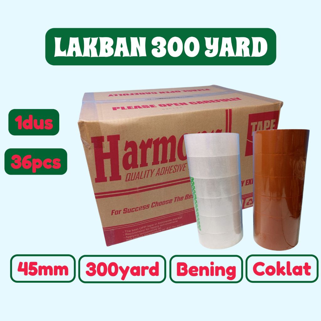 (1 DUS) LAKBAN 300YARD/ LAKBAN BENING/ LAKBAN COKLAT 1DUS