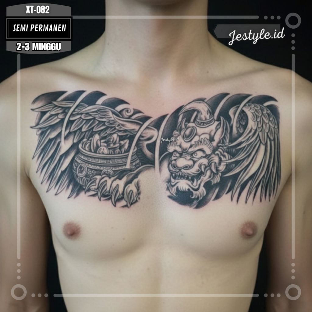 [XT-082] Tato temporer semi permanent tato Dada punggung tahan lama