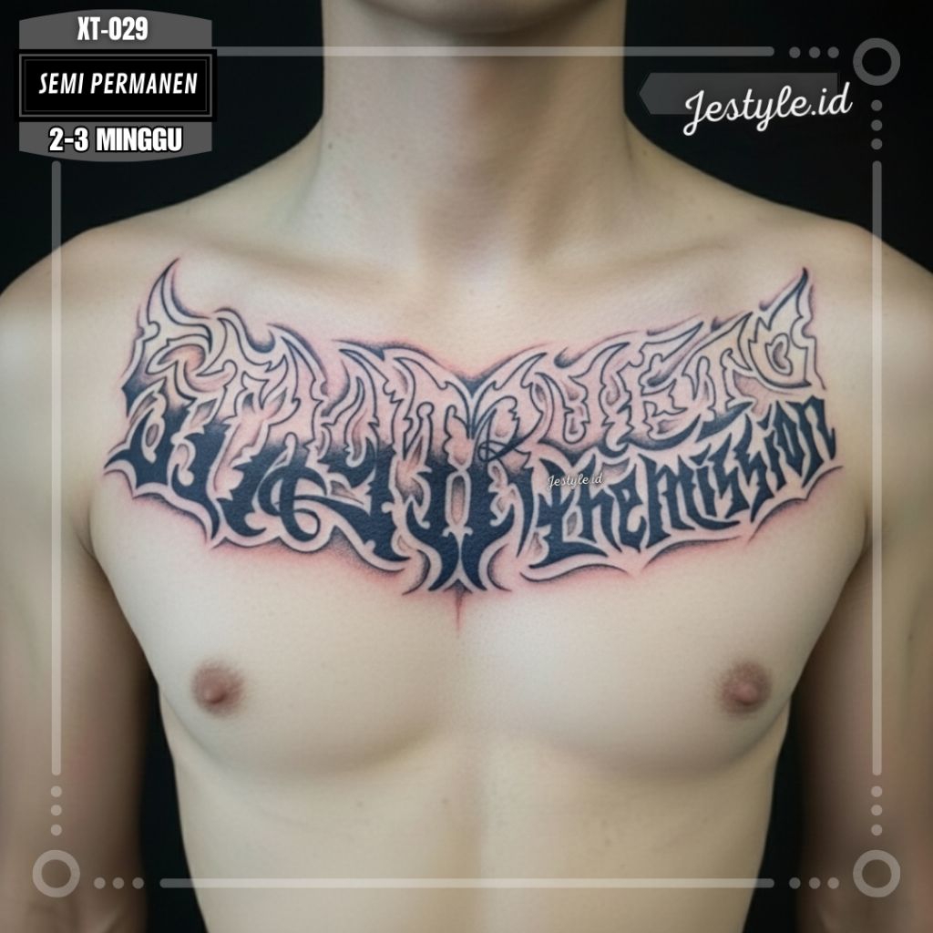 [XT-029] Tato temporer tahan lama Semi permanent tato Dada Punggung