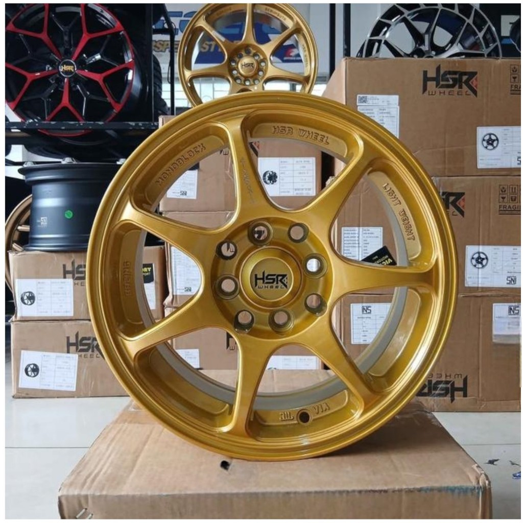 Velg Mobil Wuling Air Ev Xenia Ayla Ring 14 HSR SEBUNSUTA R14 GOLD