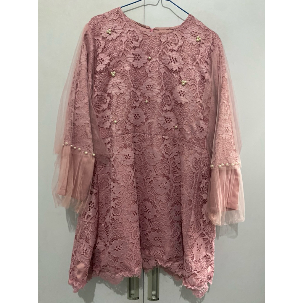 (PROMO SALE) Baju Kebaya Brokat Mix Tile Cantik Jahitan Preloved