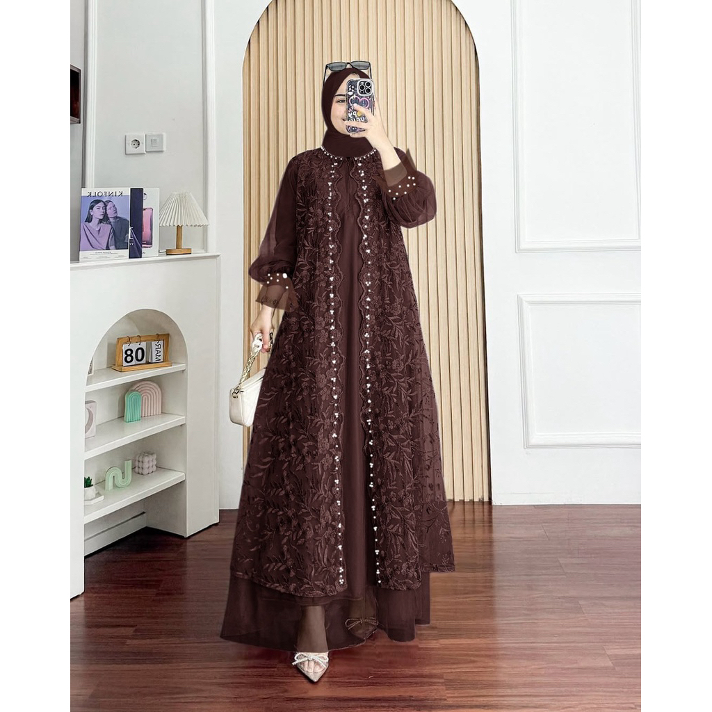 GAMIS DRESS LIODRA TERBARU 2026 M L XL XXL XXXL JUMBO GAMIS FULL FURING PESTA MUSLIM MEWAH/BAJU DRES