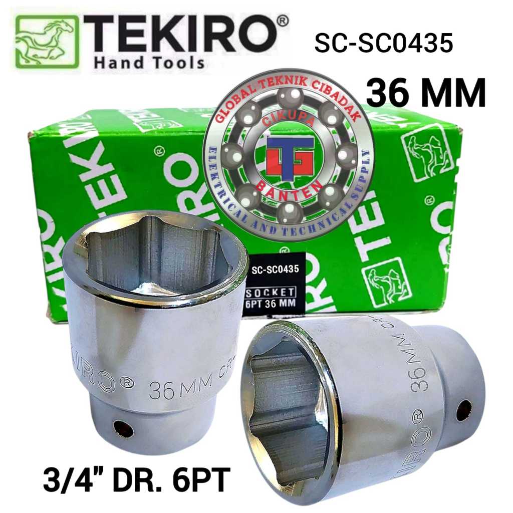 Mata Sock Tekiro 36 mm 3/4" DR 6 PT - Kunci Sock 36 mm Stang 3/4 Inch