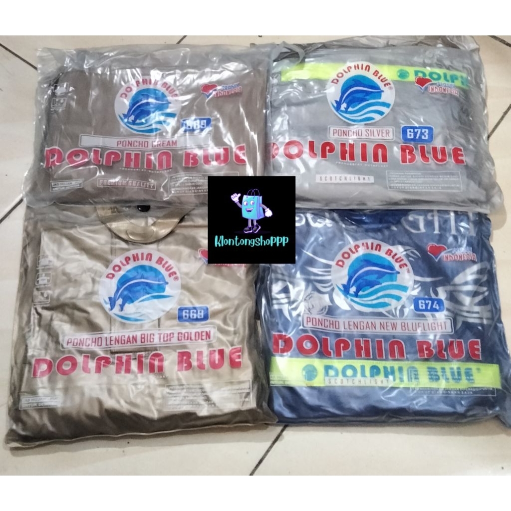 Jas Hujan Dolphin Blue Poncho/Poncho Lengan 689, 673, 674, 669 Jas Hujan Dolphin Blue