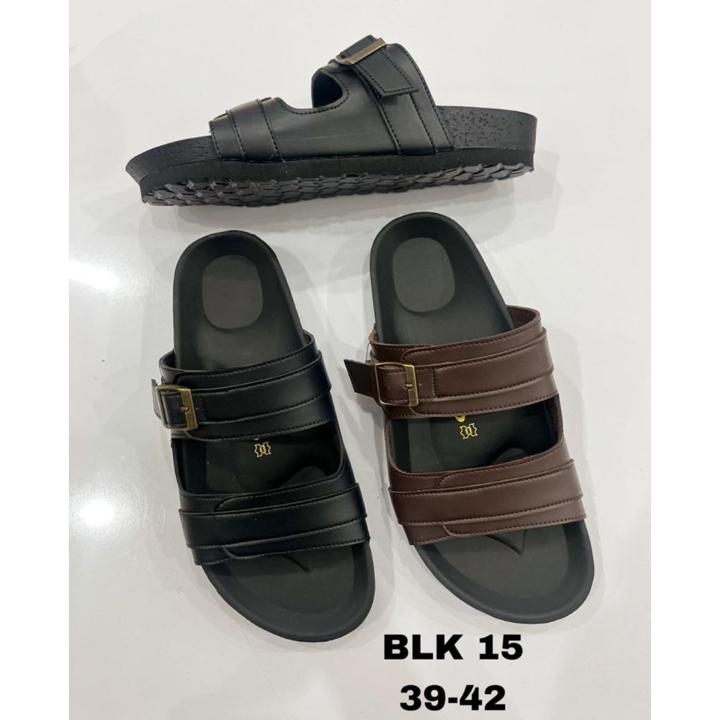 SANDAL KULIT PRIA C12 BLK 15 39-42