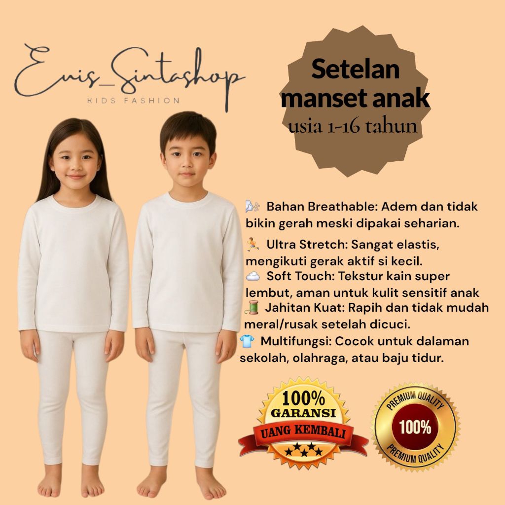 Baju Manset Anak Perempuan / Setelan manset Anak Perempuan Bahan Spandex Premium Usia 2-16 Tahun