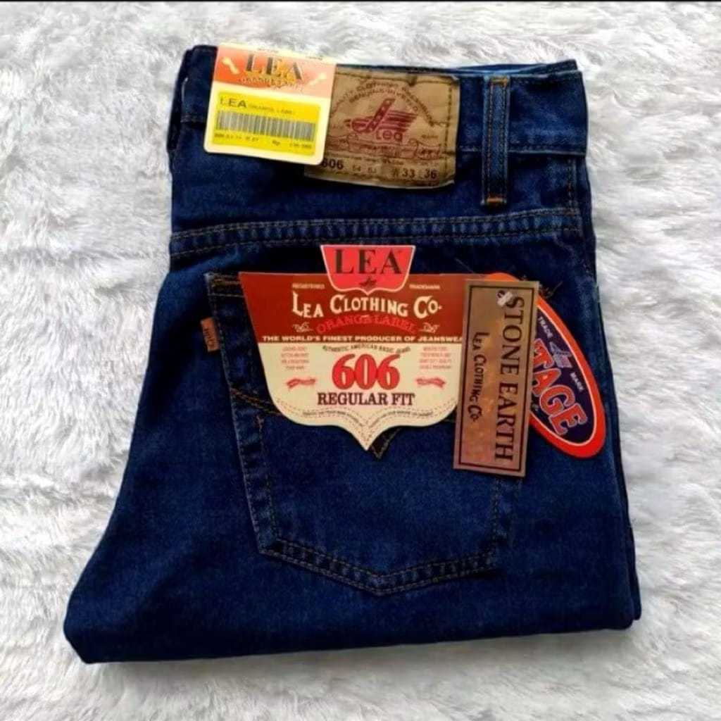 Celana Jeans Panjang Pria Lea Standar Reguler Premium Bahan Denim Premium Bisa COD Celana Panjang Pr