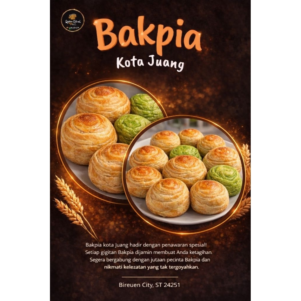 BAKPIA Kacang Hijau & Cokelat Coklat Pandan