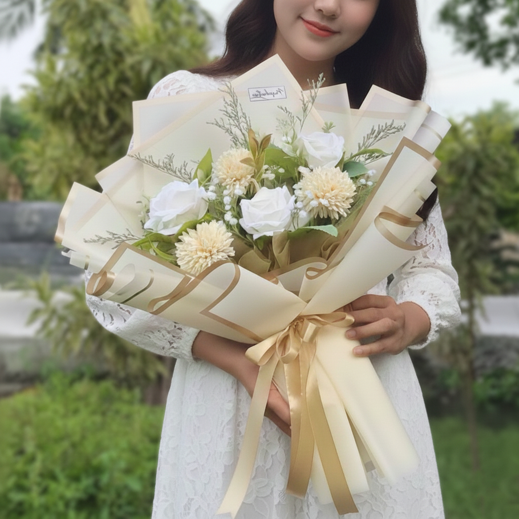 BUKET BUNGA PALSU ARTIFISIAL CIKA BUKET BESAR HADIAH WISUDA ULANGTAHUN