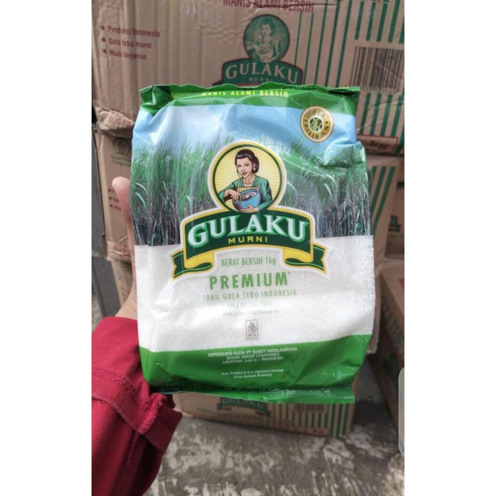 1 dus isi 24 pcs gula pasir gulaku kemasan 1 kg harga murah grosir bandung