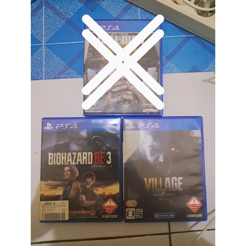 BD PS4 RE VILLAGE, RE 3 REMAKE BORONGAN