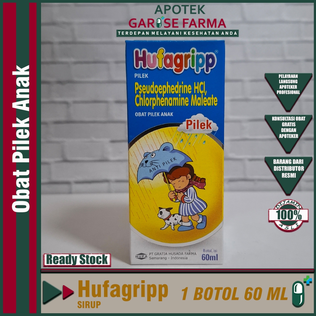 HUFAGRIP PILEK 60 mL || Hufagrip Pilek Sirup Membantu Meringankan Pilek Pada Anak