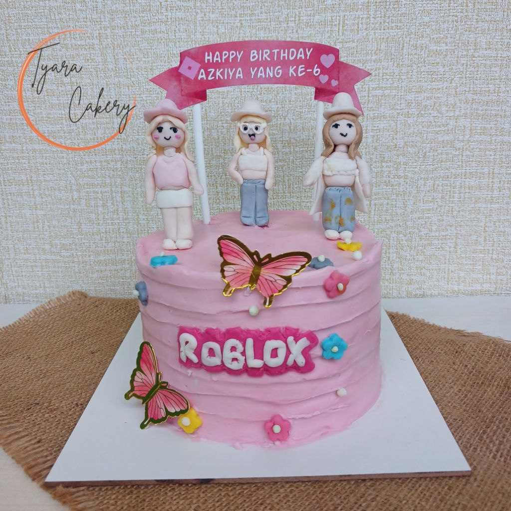 Custom Fondant Cake | Kue Ultah Tema Roblox Perempuan | Custom Cake Bandung