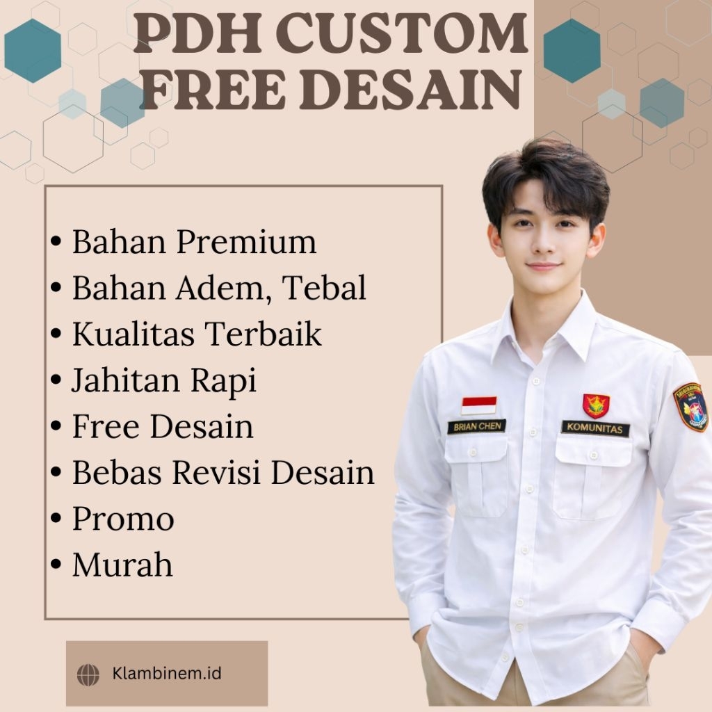 Promo! PDH Komunitas Custom Bahan Japan Drill, PDH Murah, PDH Promo, PDH Custom, PDH Desain Bebas Se
