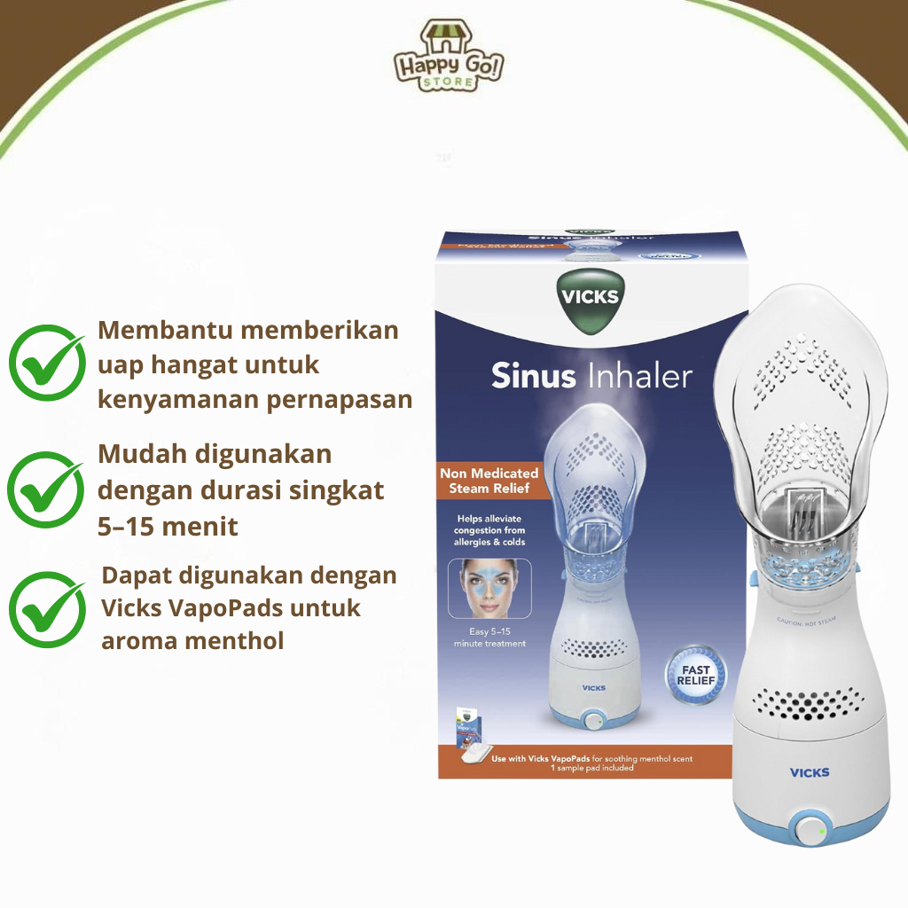 Vicks Sinus Inhaler Alat Uap Hangat Non Medicated untuk Pernapasan