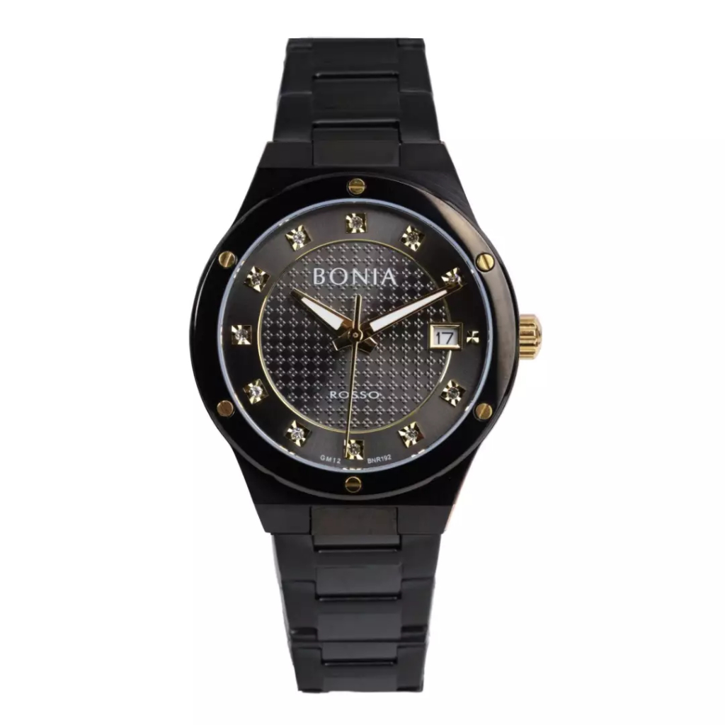 Jam Tangan Bonia BR192-2837 Rosso  Jam Tangan Wanita Hitam Gold Original