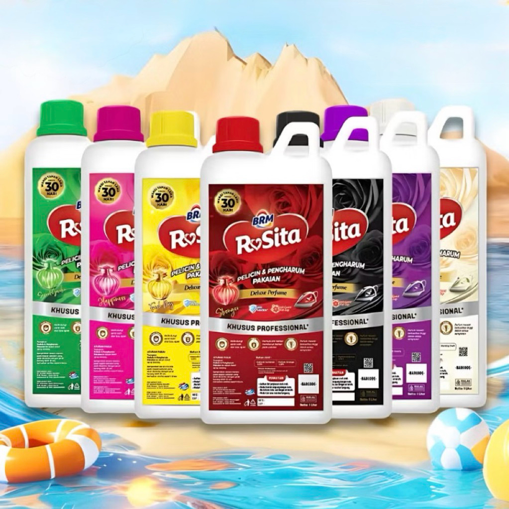 BRM Rosita Pelicin dan Pengharum Setrika Pakaian Pewangi Laundry 1L
