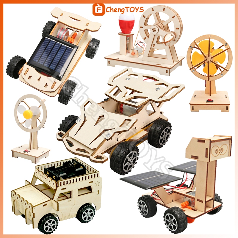 FChengTOYS DIY Rakitan Puzzle Kayu Mainan Science Experiment Electric Power Handmade Material Scienc