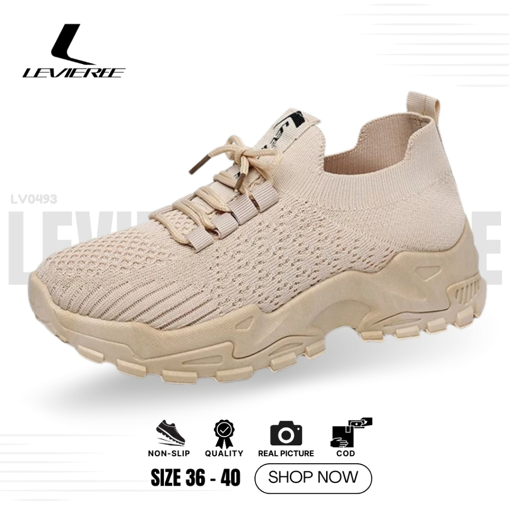 LVR Sepatu Sneakers Kanvas Wanita Bertali Kekinian LV0124