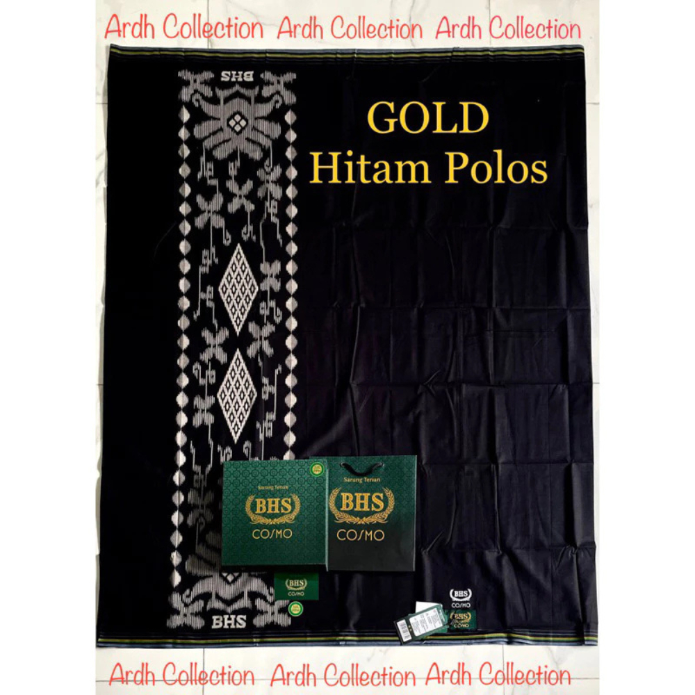Sarung BHS Cosmo Polos Hitam GOLD bhs hitam polos bhs polos warna