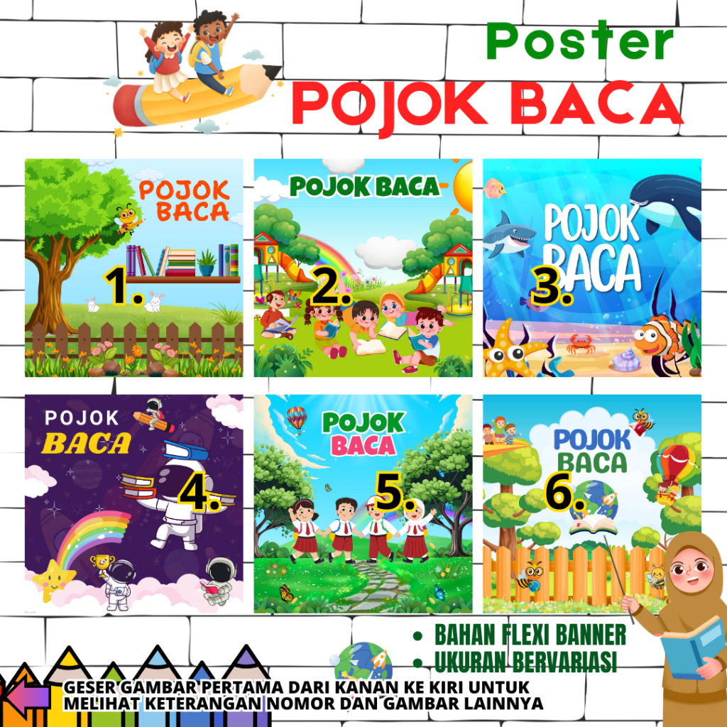 poster pojok baca hiasan kelas