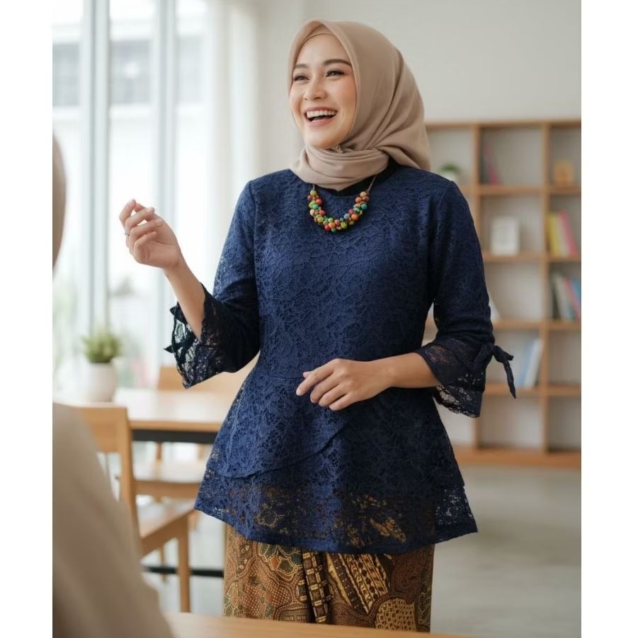 Naykamila Blus brokat pita kebaya brokat modern atasan brokat  Tunik Brokat Cantik Dan Nyaman Bahan 