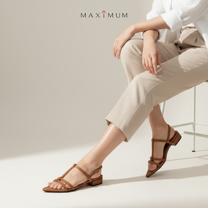 Maximum - Shani Sendal Wanita Flatshoes Hak Tahu Pesta - Sandal lebaran wanita ujung lancip Hak 3 cm