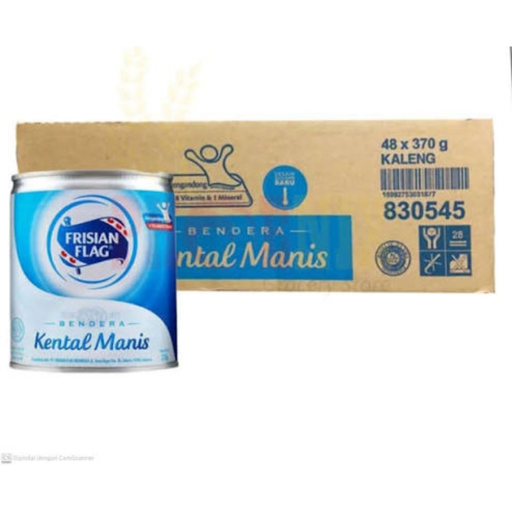 SUSU BENDERA/FRISIAN FLAG RASA KENTAL MANIS 370 GRAM 1 DUS ISI 48 KALENG