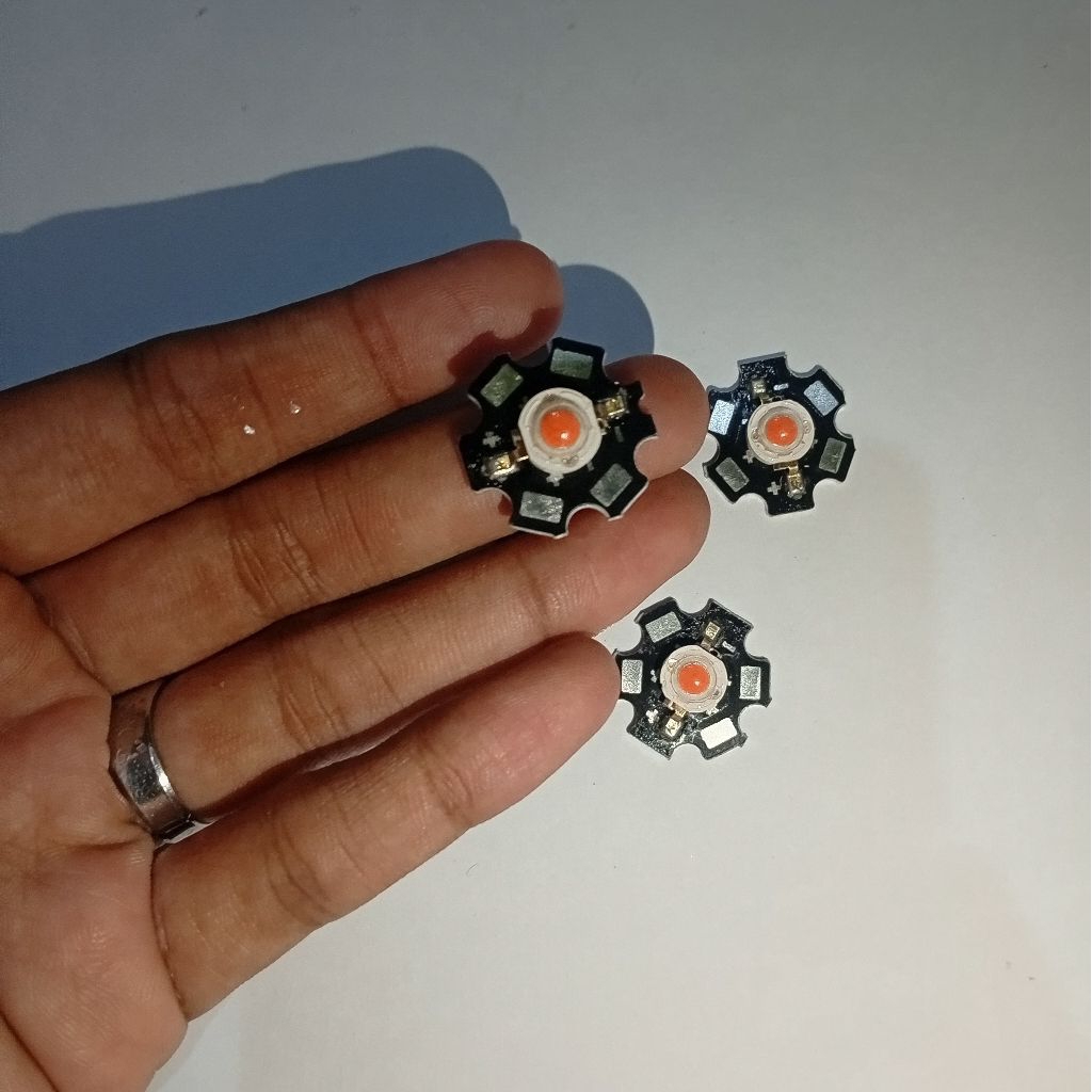 HPL 3W Merah + Pendingin High Power LED 3 Watt Heatsink Bintang