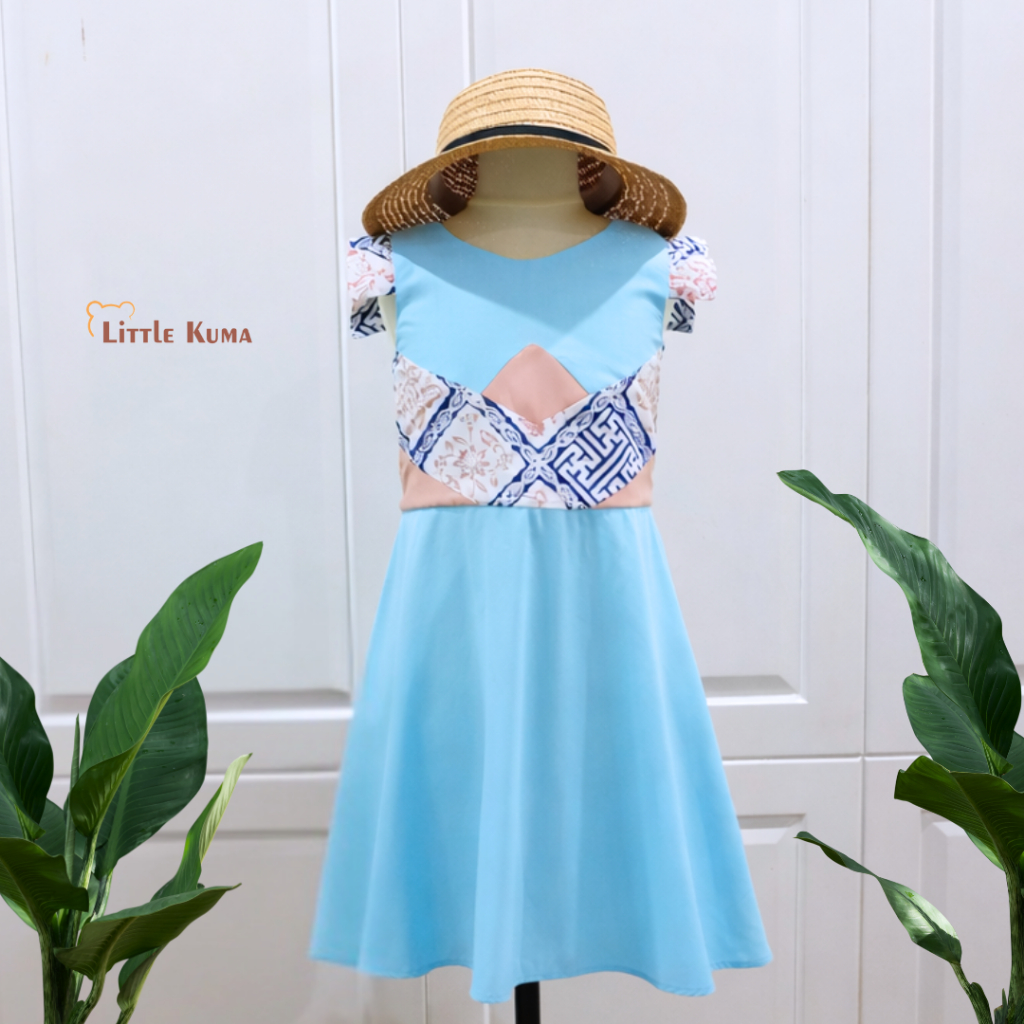LITTLE KUMA - KAYANA DRESS | Dress Motif Batik Anak Perempuan 1-8 Tahun