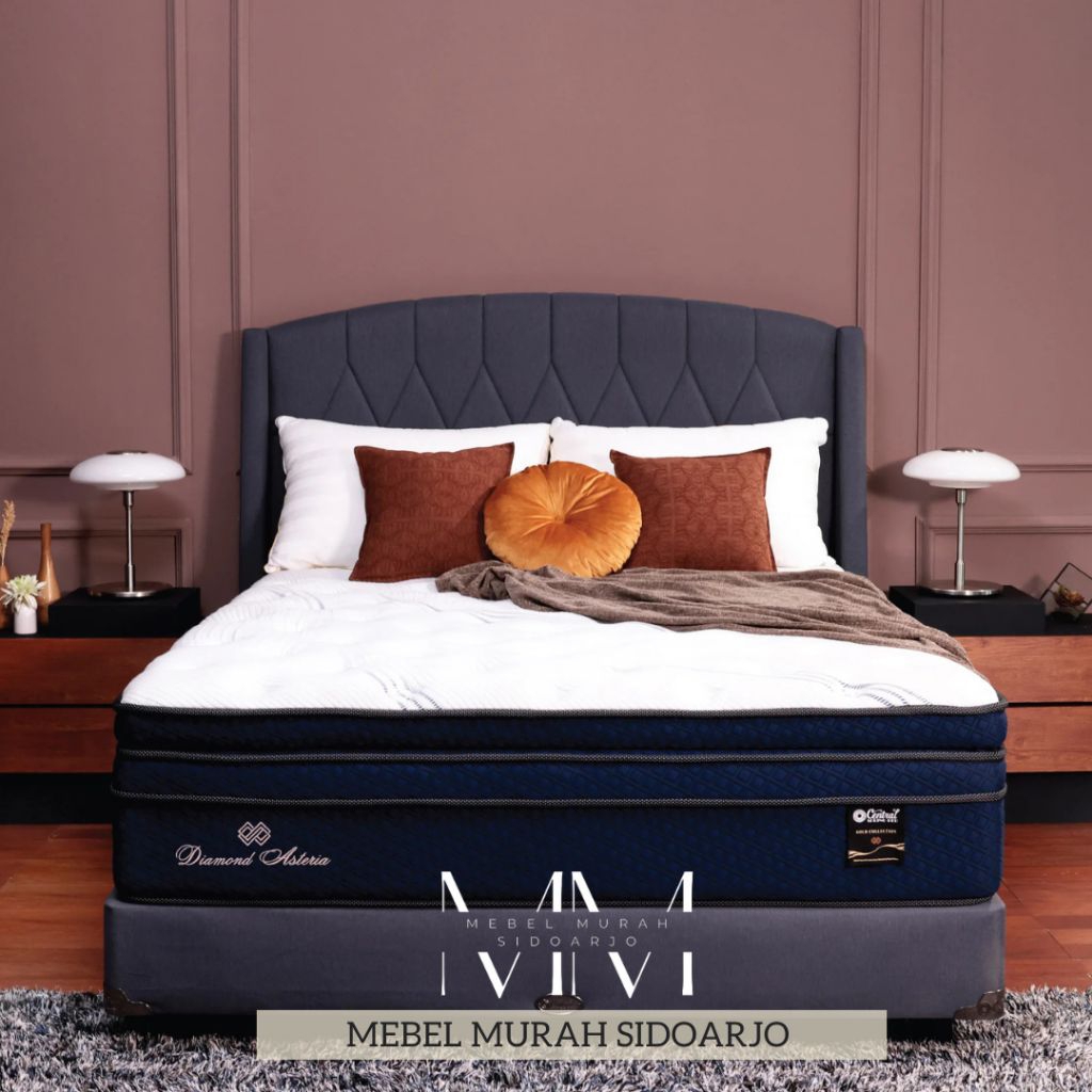 Springbed Diamond Asteria Pocket Plushtop Pillowtop Kasur Central Seri Gold Ukuran 90×200 120×200 14