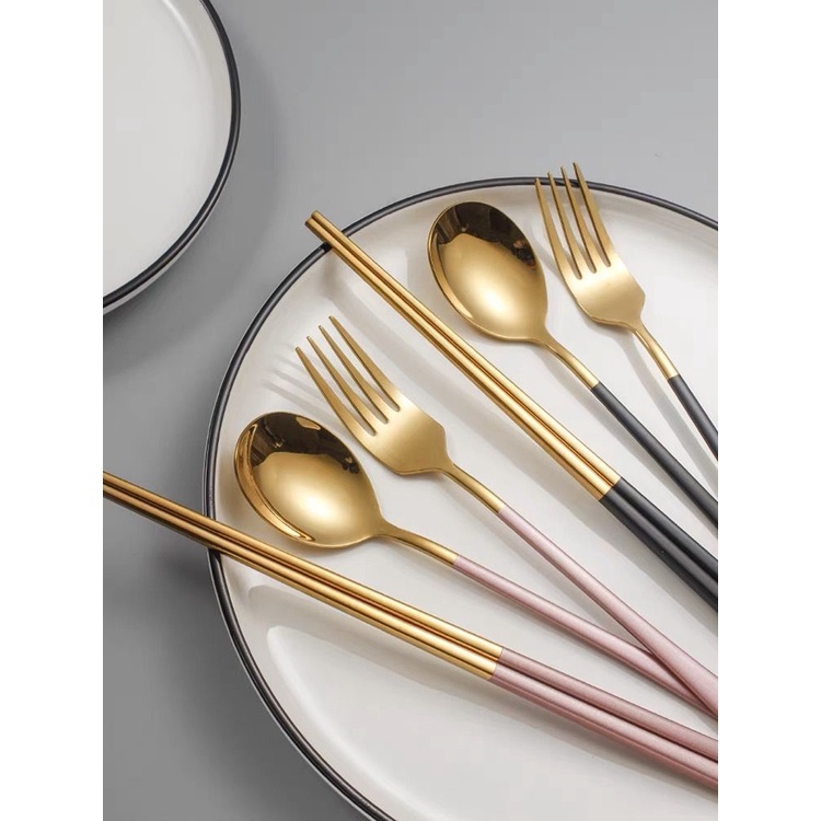 Sky - SENDOK GARPU SUMPIT H463 JUAL SATUAN PER 1 PCS MODEL KOREA HIGH STYLE SUPER GOLD (TANPA BOX)