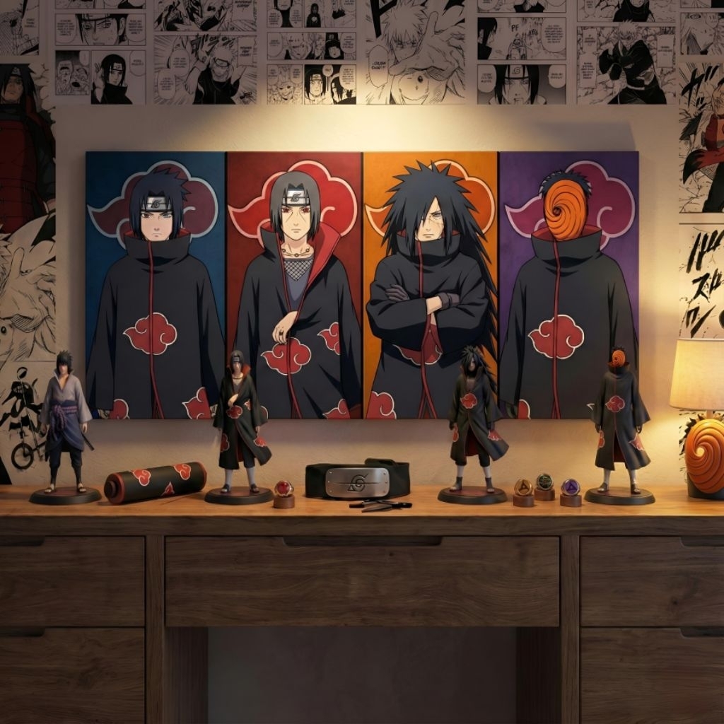 Pajangan dinding Akatsuki Sasuke Uchiha | Itachi Uchiha | Uchiha Madara | Obito Uchiha