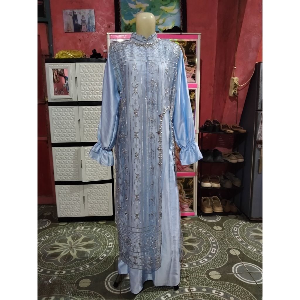 gamis silk outer lepas