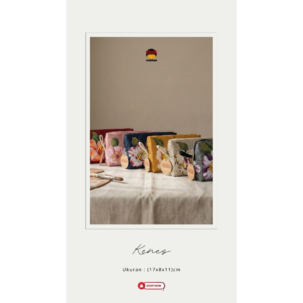 Pouch Makeup / Dompet Kosmetik Lukis Kenes SHAGIDA • Souvenir & Oleh - oleh Khas Bali