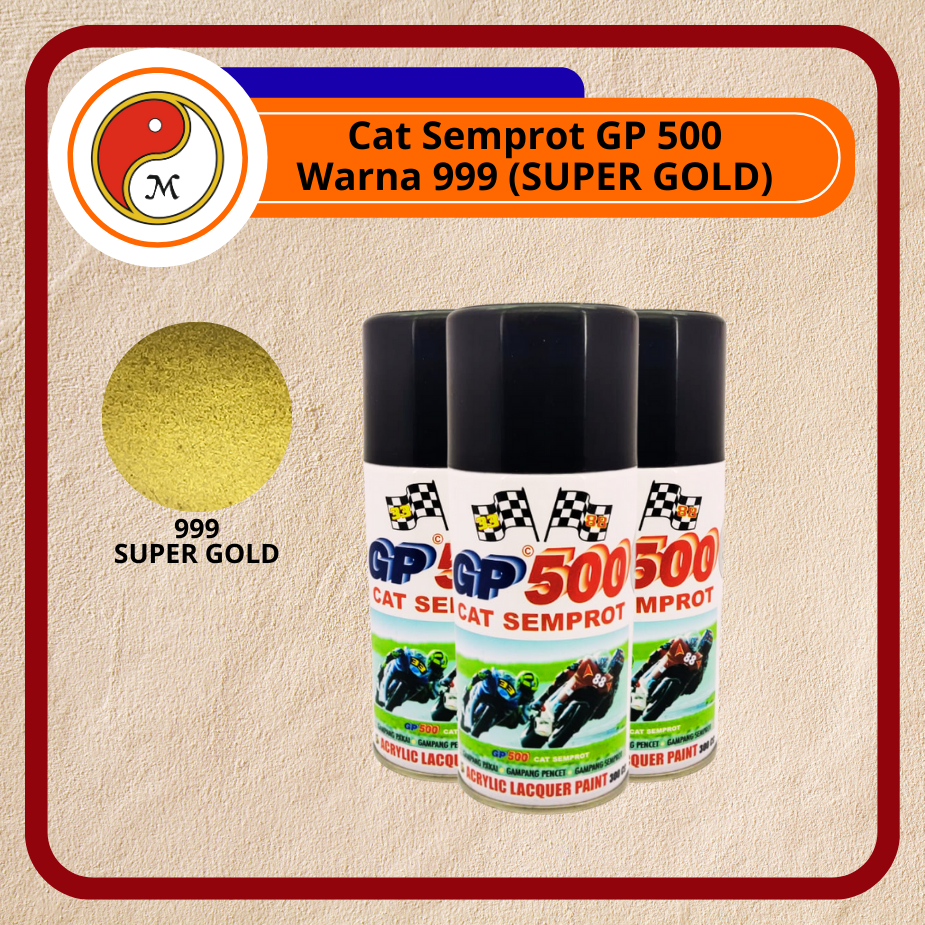 Cat Semprot GP500 / Pylox GP-500 300cc – Aneka Warna | Spray Paint Serbaguna / Warna Super Gold (999