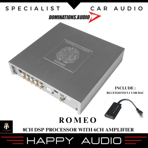 DSP Processor Dominations ROMEO 8CH DSP With 6CH Power Amplifier Include DAC USB Bluetooth Original