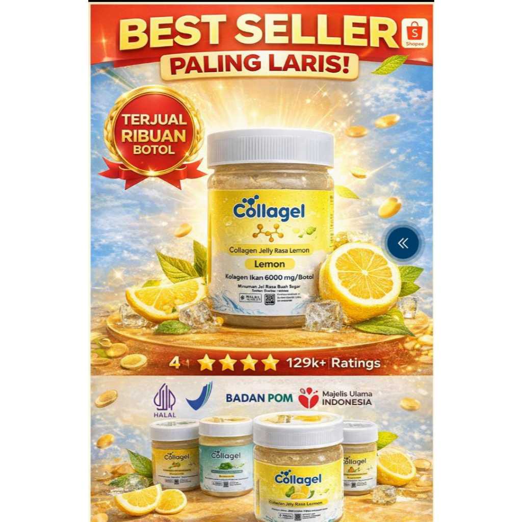 COLLAGEL 100 ml Collagen Kolagen Premium Kulit Glowing Kolagen Ikan Food Grade Halal Berbagai Rasa