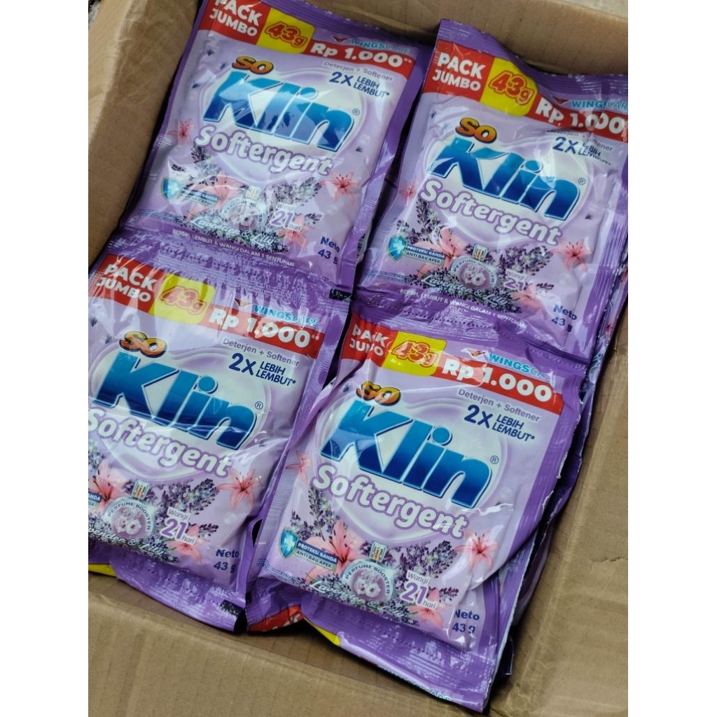 Detergen bubuk soklin softergent / soklin pk 1 dus