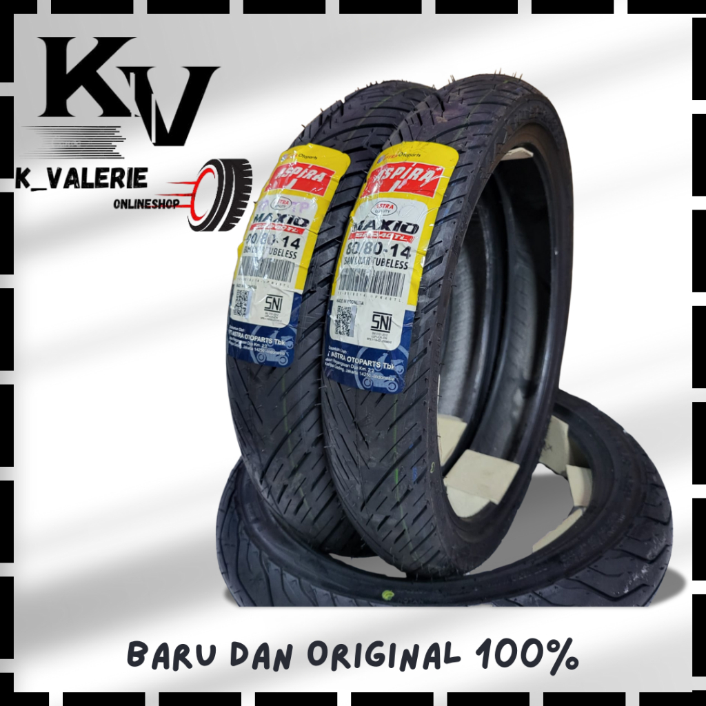 [Produksi Terbaru] Paket Sepasang Ban Tubeless Motor Yamaha Mio Soul M3 J Gt Smile Sporty Gear Fino 