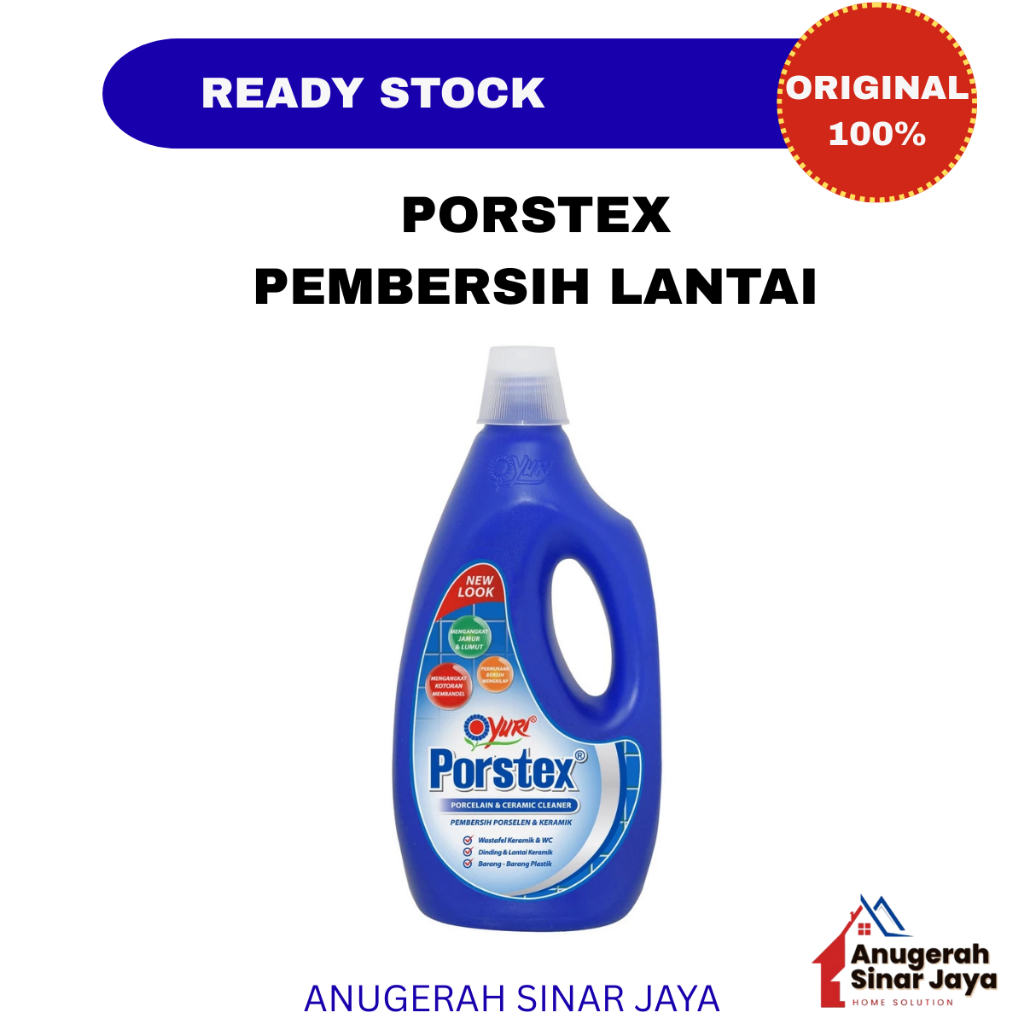 Porstex Pembersih Lantai Porcelain Keramik 1000 ml 1 L Blue Porstex