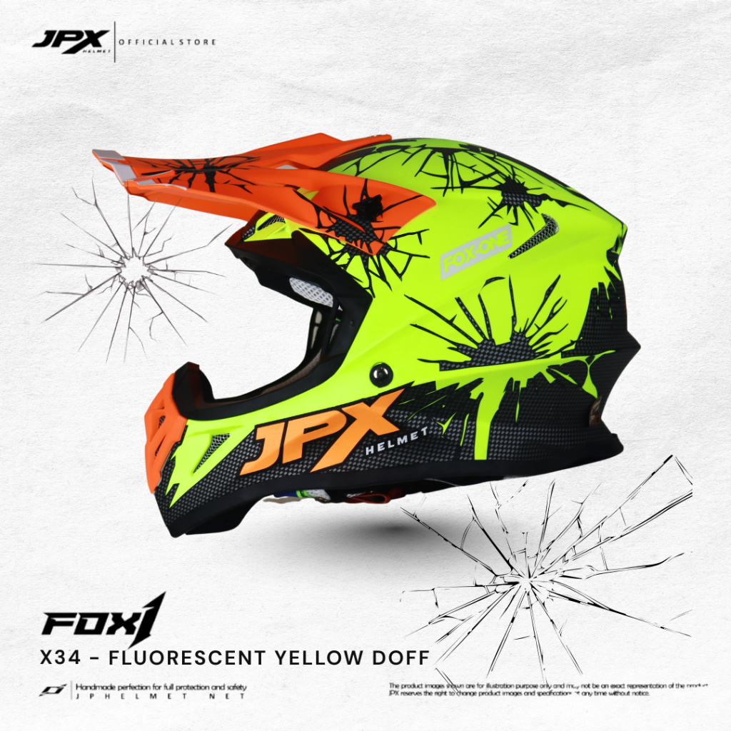 Special Promo Helm Cross Full Face JPX FOX1 X34 CRACKED - CLEARANCE