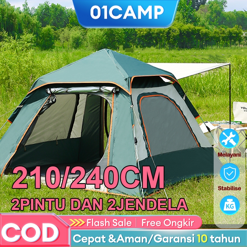 Tenda Camping Orang tenda camping otomatis Kapasitas 4-6 Anti Air UV Tenda Camping Lipat Portable