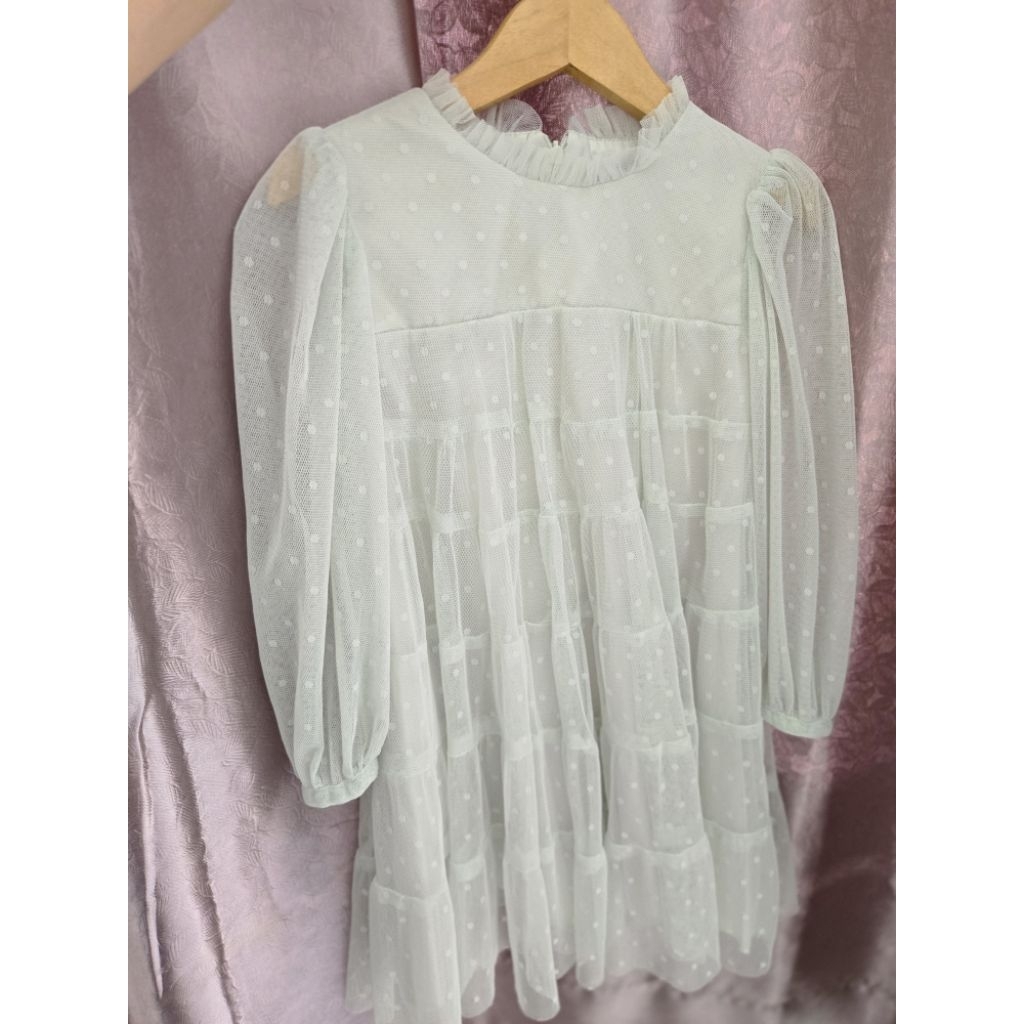 Dress pesta anak perempuan (preloved) - Dress tunik anak - Dress premium bahan tile merk Sweet & Mis