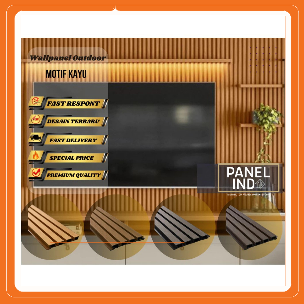 Panel Indo Wallpanel Outdoor (INSTANT BANDUNG) Motif Kayu / Dekorasi Dinding Modern Panel Dinding / 